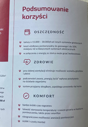 Folie grzewcze - podsumowanie korzyści